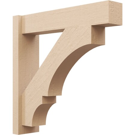 Ekena Millwork 6-in W x 26-in D x 26-in H Balboa Block Rough Cedar Woodgrain TimberThane Outlooker, Primed Tan OUTUR060X26X26BOA44RCPR